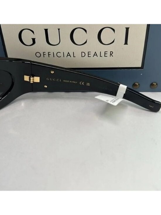 New Authentic GUCCI GG1247s 001 Black/Gold Oval sunglasses main image 6